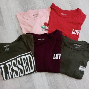 5 Lg. Girls On Fire Tee Shirts